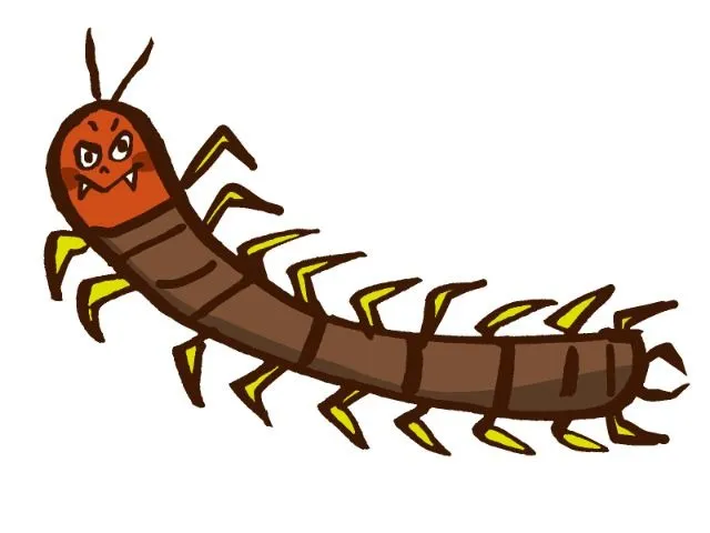 悪い顔をするムカデのイラスト