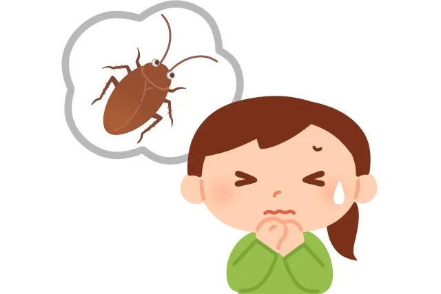 ゴキブリを嫌がる女性の様子